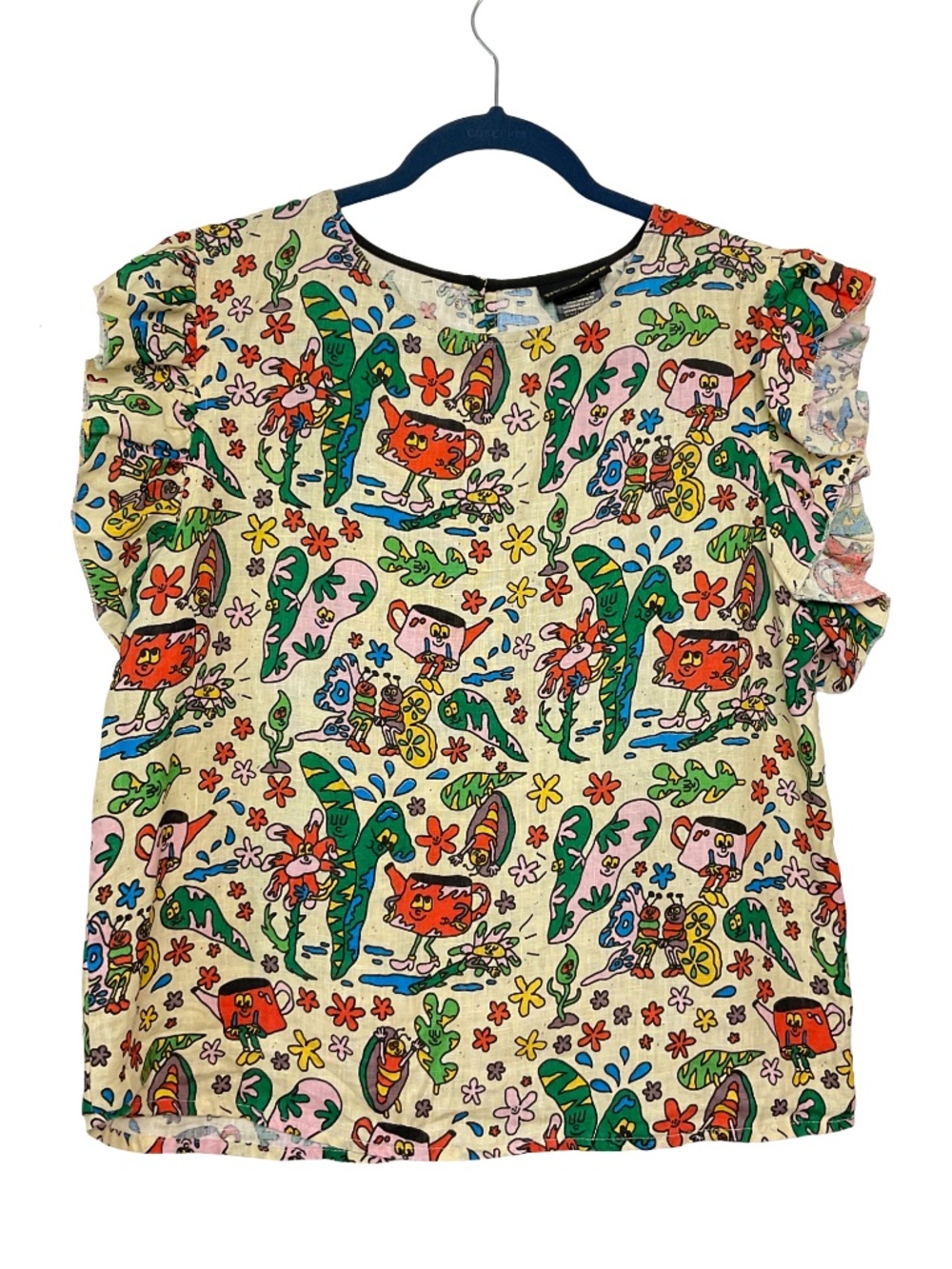 Nooworks Bug Out Ruffle Linen Top